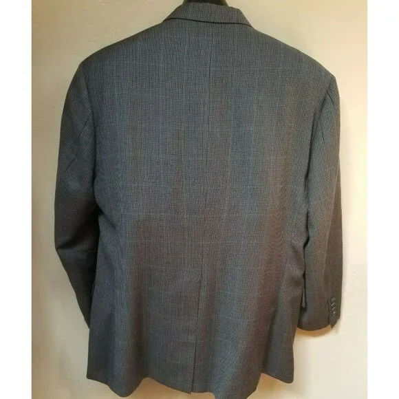 Filo A Mano Hand Tailored John Powers Mens 3-Button Blazer Jacket Business Black